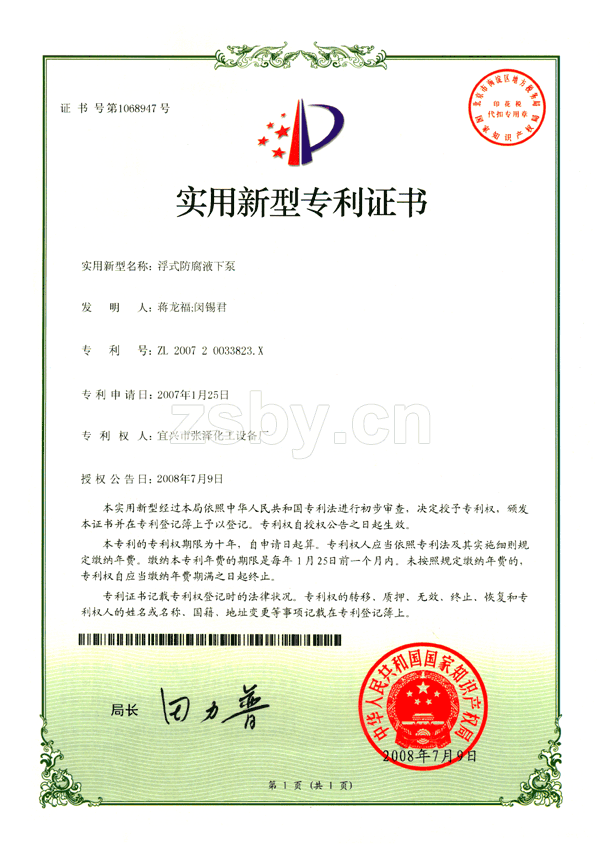 浮式防腐液下泵